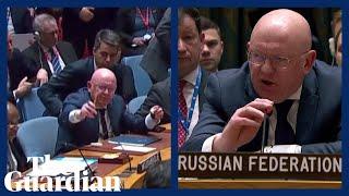 Russia interrupts minutes silence for victims of Ukraine war at UN security council meeting