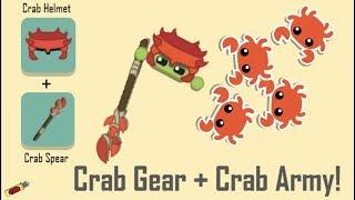 Starve io Making Crab Gear + Crab Army