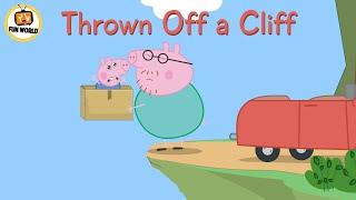 George Pig Thrown Off a Cliff  George Pig is stuck in a box #funnycartoon #peppapig #peppapigparody