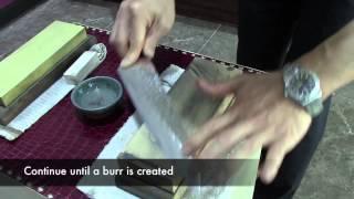 How to sharpen a japanese knife straight out of the box.