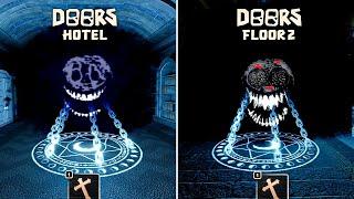 DOORS Hotel VS DOORS Floor 2 -  Crucifix Use Rush Roblox Comparison