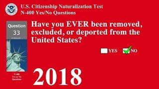 N-400 All Yes and No Questions - US Citizenship Naturalization Test 2018