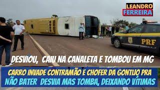 Ônibus viacao GONTIJO tomba e deixa 17 pessoas feridas na BR-365 em Buritizeiro mg