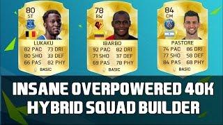 FIFA 16 ULTIMATE TEAM  OVERPOWERED 40K HYBRID SQUAD BUILDER  IBARBO LUKAKU PASTORE