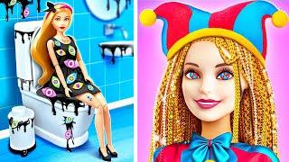 Dont Poop In That Toilet  *Crazy Barbie Makeover From Trash Doll To Pomni*