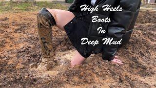High heels boots stuck in mud muddy high heels boots muddy boots abused high heels boots # 1234