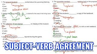 Subject Verb Agreement Practice  Exam Reviewer