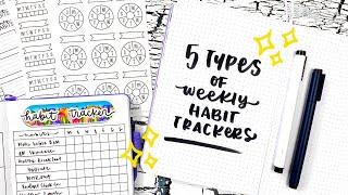 5 Types of Weekly Habit Trackers  Bullet Journal Ideas