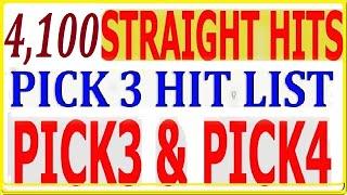 Pick 3 & Pick 4 Lottery 4100 Straight Hits this Week