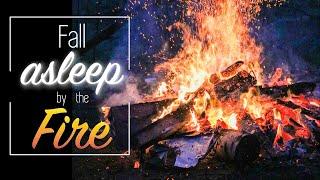 Falling asleep next to an OUTDOOR FIRE fire crackling sleep dark screen