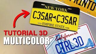 TUTORIAL MATRÍCULAS MULTICOLOR Impresas en 3D + Diseño  con FUSION 360