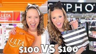 ULTA  VS SEPHORA  $100 SHOPPING CHALLENGE WHICH IS BETTER?