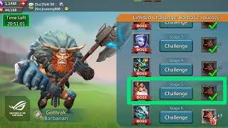 Limited Challenge Barbaric Journey Stage 5 Challenge - Lords Mobile  Without Rose Knight Clear