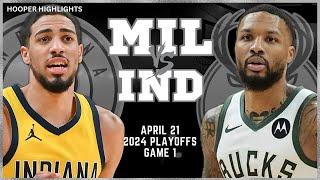 Milwaukee Bucks vs Indiana Pacers Full Game 1 Highlights  Apr 21  2024 NBA Playoffs