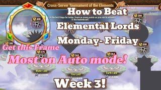 Hero Wars Beating the Lords to get the Elemental Lord Frame Week 3