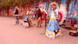 Street musicians in a center  of  Warsaw