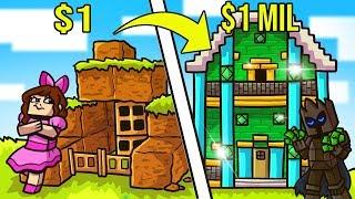 Minecraft 1 DOLLAR HOUSE VS 1000000 DOLLAR HOUSE Crafting Mini-Game