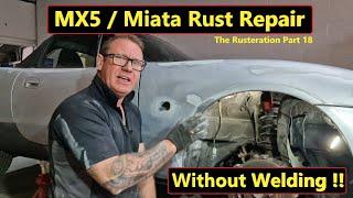 Mazda MX5  Miata Rusty hole repair WITHOUT Welding  part18