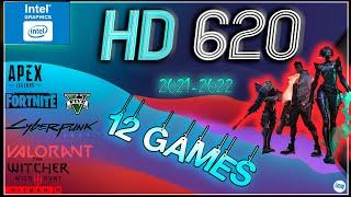 Intel HD 620 in 12 GAMES     i3-7100U i5-7200U i7-7500U   IGPU TEST    2022