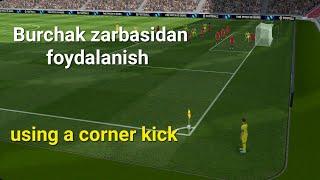 Efootballa Burchak zarbasidan foydalanishusing.Efootball a corner kick