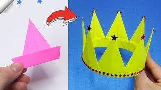 Origami CROWN  Paper crafts  How to make a paper crown