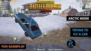 PUBG MOBILE  TRYING TO FLY A CAR WITH DRONES IN ARCTIC MODE FUN GAMEPLAY