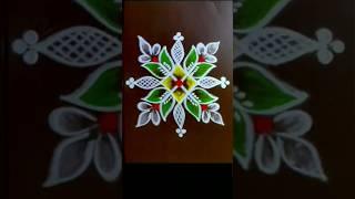 simple colour kolam  Latest mini rangoli #shorts #trending #muggulu #kolam #rangoli #art