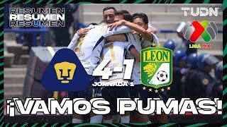 Resumen y goles  Pumas UNAM 4-1 León  Liga MX - Apertura 2024  - Jornada 1  TUDN México