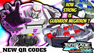 GLADIATOR MEGATRON + NEW QR CODES  How Strong is Decepticon Beyblade ? Premium Beyblade Burst App