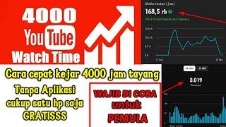 Cara cepat kejar 4000 jam tayang youtube satu minggu monetisasi