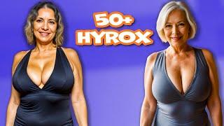 Natural Older Women Over 50 Practicing Hyrox Fitness