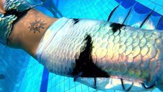Mermaid koi extended white holographic real tail