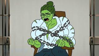 SHE HULK TIED UP WITH CHAIN - TRANSFORMATION ANIMATION  ENJOy WATCHIng