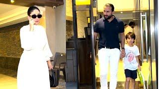 Kareena Kapoor Khan Saif Ali Khan with Taimur and Jad Spotted at bandra