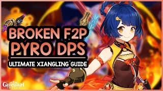 INSANE F2P DAMAGE - Xiangling BuildGuide • Artifacts Weapons Teams Showcase  Genshin Impact