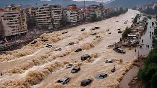 Tsunami in der Türkei Häuser weggespült Menschen fliehen Brücke bricht in Ordu