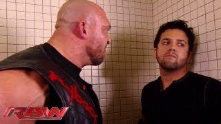 Ryback humiliates a local competitor in the locker room Raw August 19 2013