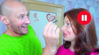 ПАПА стал ВИЗАЖИСТОМ ПАУЗА-ЧЕЛЛЕНДЖDAD became a MAKE-UP ARTIST PAUSE CHALLENGE