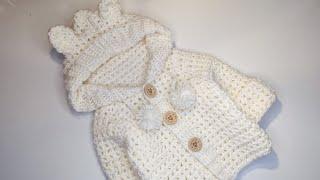 Crochet #72 How to crochet  Cuddle bear baby hoodie  Part 1