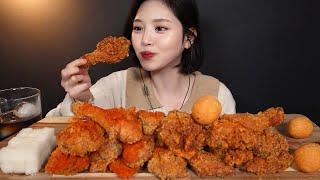 SUBULTIMATE BEST CRISPY BBQ Hot Golden Olive Fried & Red Chak Chak Chicken Mukbang + Cheese ball