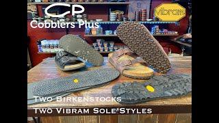 Birkenstock Arizona resole with Vibram Skull and Vibram Sierra