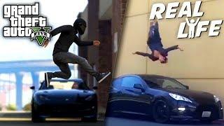 GTA 5 VS REAL LIFE 10  fun fail stunt ...