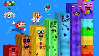 Mario and Dr. Numberblocks vs the Giant Biggest Zombie Numberblocks Maze  Game Animation