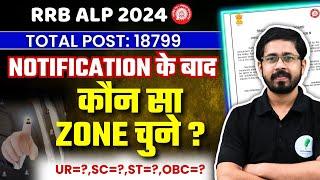 RRB ALP 2024 अब कौन सा जोन चुने  Zone wise Category Wise Post Details 