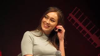 Just Focusing on Alycia Debnam-Carey during a panel discussion - Atlanta GA - Oct 27 2018