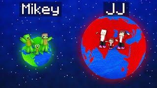 Mikey Family TINY Planet vs JJ Family GIANT Planet Survival Battle in Minecraft Maizen