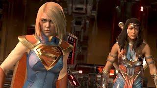 Supergirl and Wonder Woman Freeing Superman - Injustice 2 DC Legends