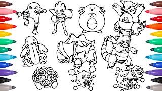 COLORING Pokemon from GEN 1 Pokemon #106 to #115