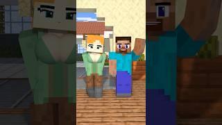 Steve And Alex Get Married..? #minecraft #minecraftshorts #steveandalex #minecraftanimation #wwe