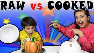 RAW vs COOKED CHALLENGE  Kids Funny Bloopers  Good Habits  Aayu and Pihu Show